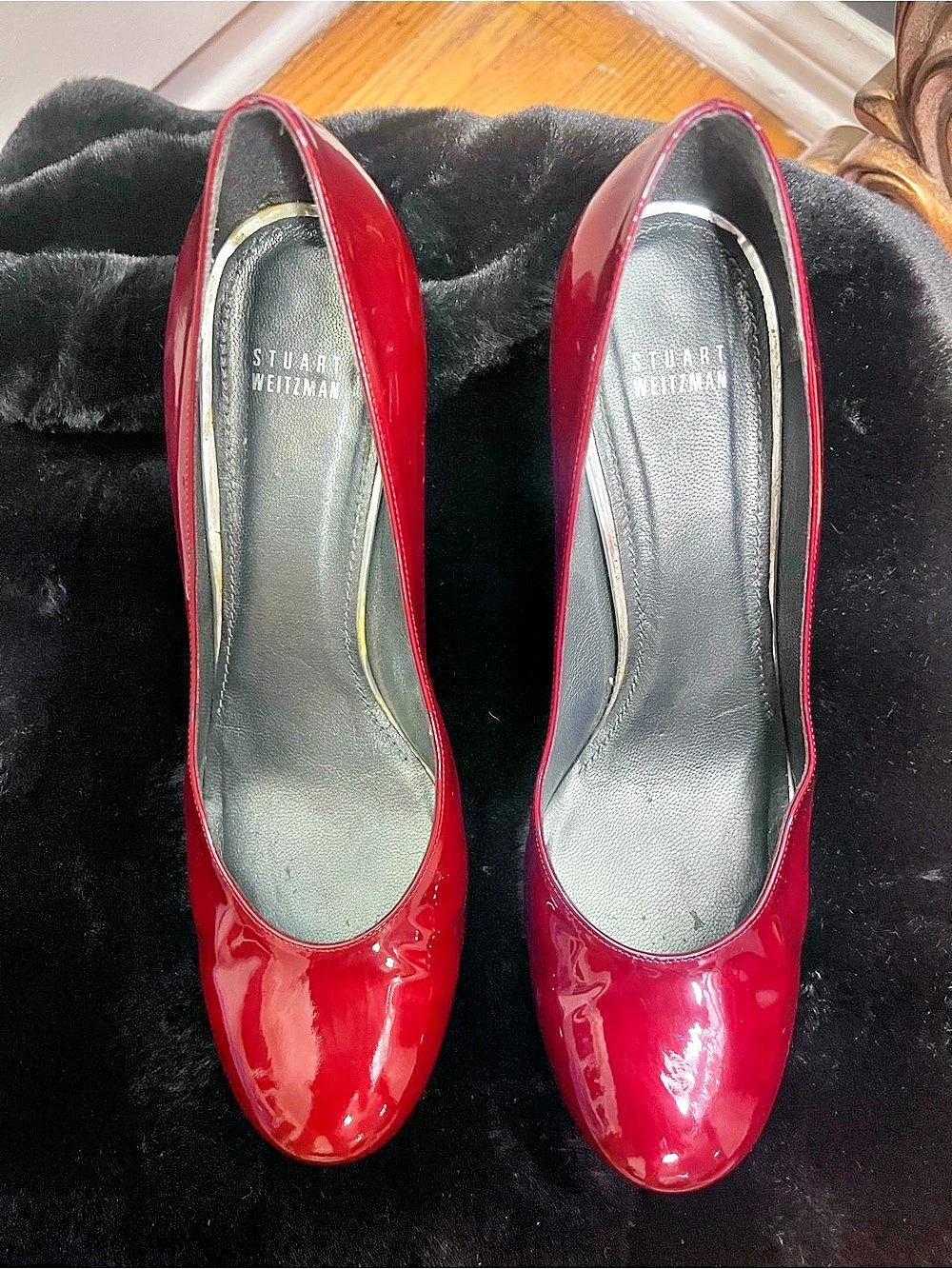 Stuart Weitzman Ruby Red Patent Leather Pumps